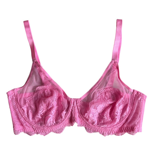 SheCurve Lace Bra Full Coverage Lace Minimizer Pink Size 36D
